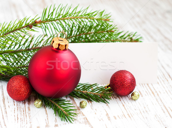 Christmas card with decorations Stock photo © Es75