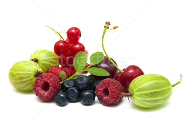 [[stock_photo]]: Fraîches · baies · blanche · alimentaire · nature · feuille