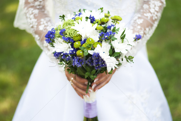 Bräute Bouquet Braut weiß grünen blau Stock foto © Es75