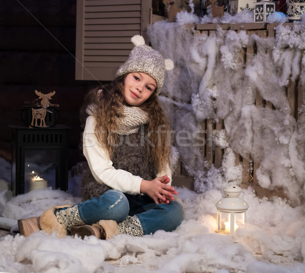 かなり 女の子 懐中電灯 クリスマス 時間 少女 ストックフォト © Es75