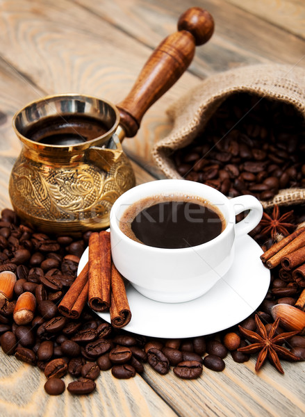 coffee cup and metal turk Stock photo © Es75