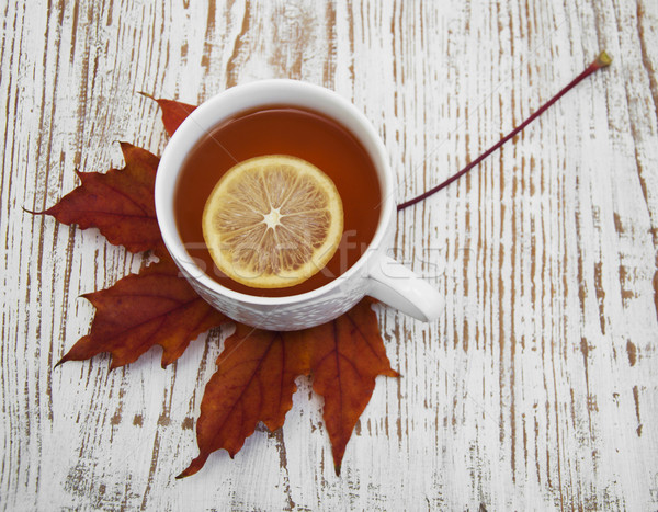 Cup of hot tea with lemon Stock photo © Es75