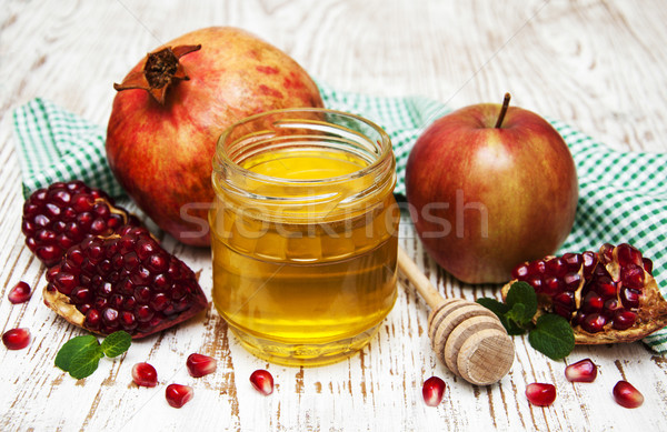 honey  apple and pomegranate Stock photo © Es75
