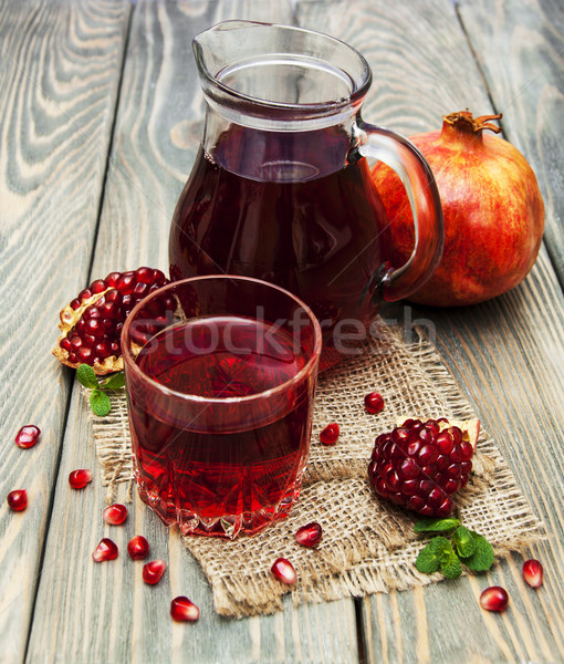 Pitcher and glass of pomegranate juice Stock photo © Es75