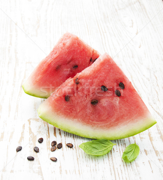 Scheiben Wassermelone frischen Holz Hintergrund Sommer Stock foto © Es75