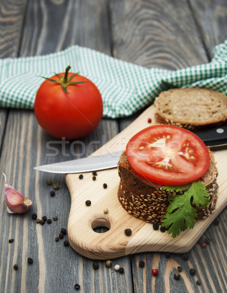 Centeio pão tomates alho natureza Foto stock © Es75