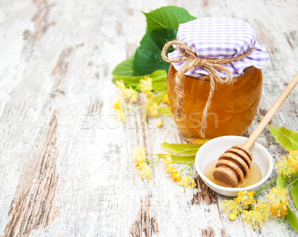 Jar miele fiori legno fiore Foto d'archivio © Es75