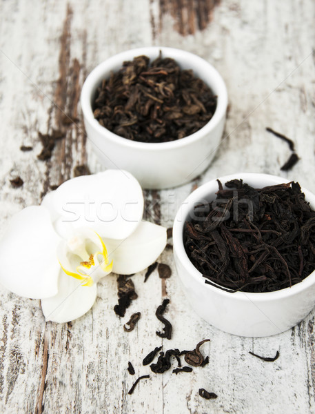 Black  and green tea with orchid flower  Stock photo © Es75