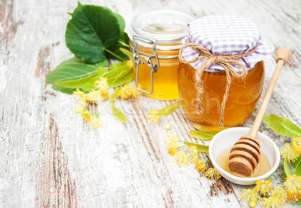 Jar honing bloemen houten bloem Stockfoto © Es75