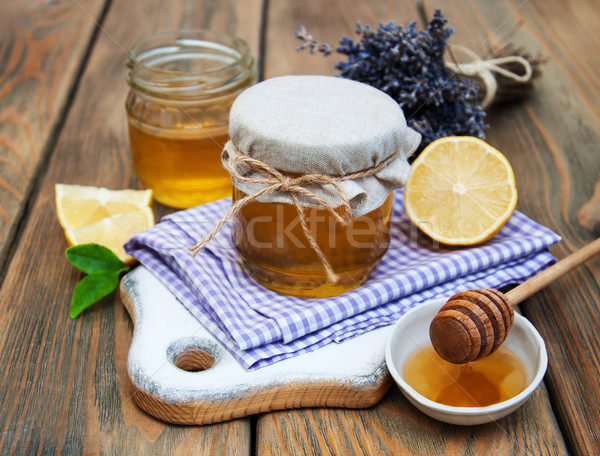 Foto stock: Miel · lavanda · limón · edad · naturaleza