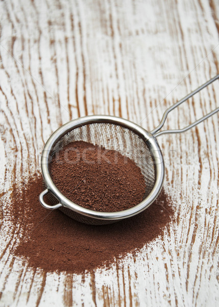 Sieve with cocoa powder Stock photo © Es75