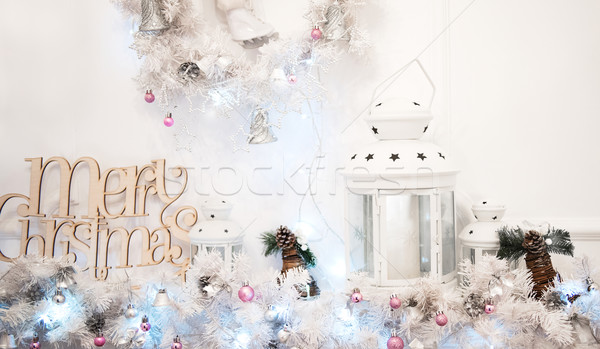 Blanche Noël décoration nouvelle année décoré intérieur Photo stock © Es75