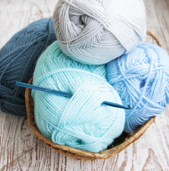 Crochet crochet fils panier travaux Photo stock © Es75