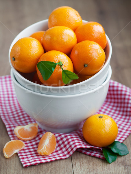 Mandarin tál friss természet édes egészséges Stock fotó © Es75