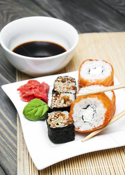 Japans sushi plaat wasabi gember Stockfoto © Es75