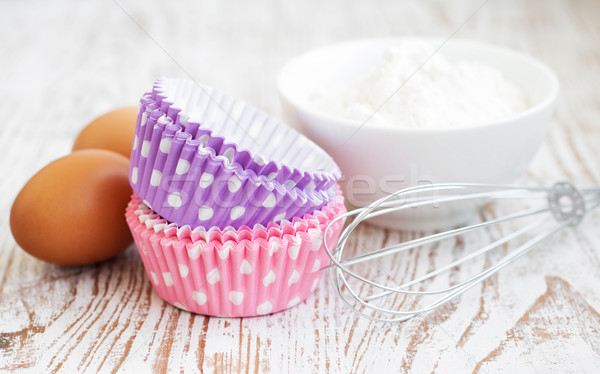 Cupcake cases and ingredients Stock photo © Es75