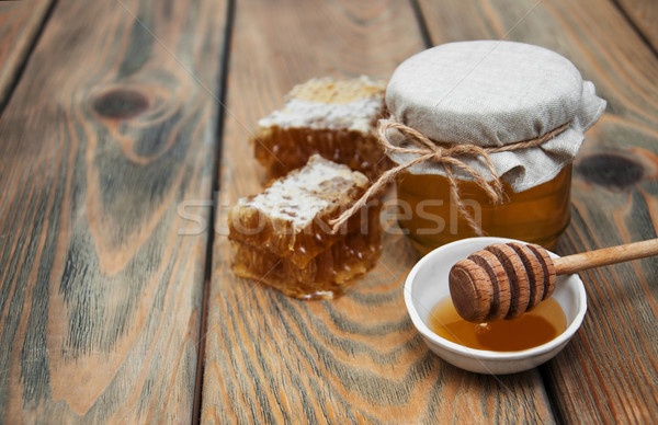 Stock photo: Jar of honey
