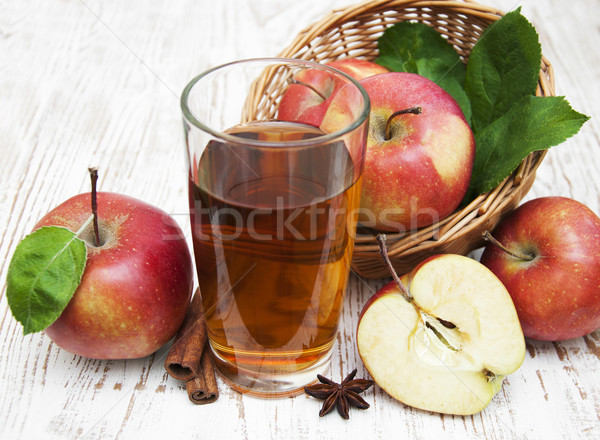 リンゴジュース 新鮮な リンゴ 木製 食品 葉 ストックフォト © Es75