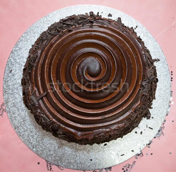 Top Ansicht Kuchen Schokoladenkuchen Essen schwarz Stock foto © esatphotography