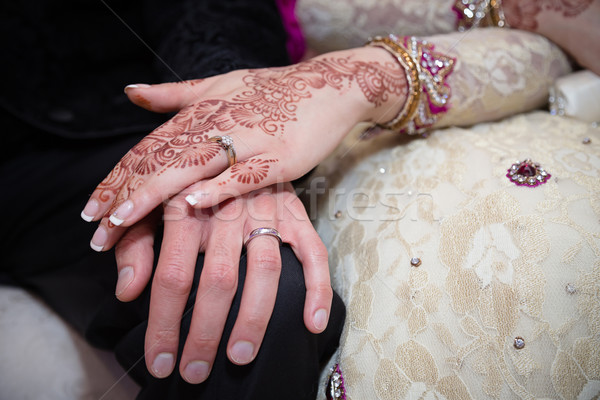 Hand in Hand Hände Hochzeit Liebe Paar Hintergrund Stock foto © esatphotography