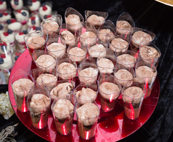 Dessert Schokolade Hintergrund Kuchen Abendessen rot Stock foto © esatphotography