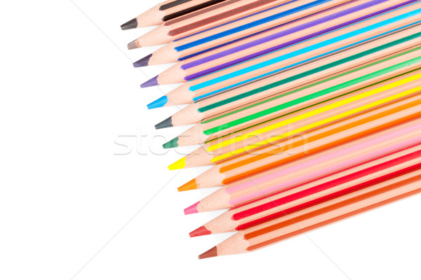 Couleur crayons blanche isolé peinture crayon [[stock_photo]] © Escander81