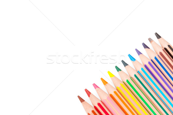 Couleur crayons blanche isolé peinture crayon [[stock_photo]] © Escander81