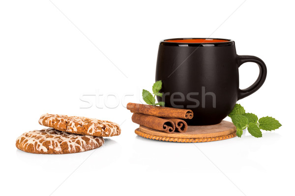 Noir cannelle cookies blanche alimentaire [[stock_photo]] © Escander81