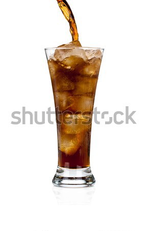 Glass full of cola and ice on white Stock photo © Escander81