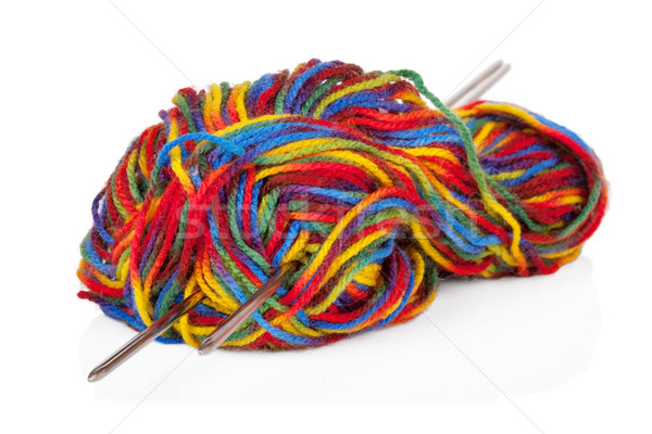 Multicolored woollen yarn or cashmere isolated on white backgrou Stock photo © Escander81