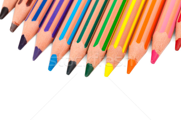 Couleur crayons blanche isolé bois école [[stock_photo]] © Escander81