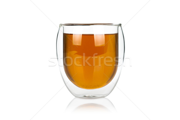 Verre tasse chaud thé vert blanche isolé [[stock_photo]] © Escander81