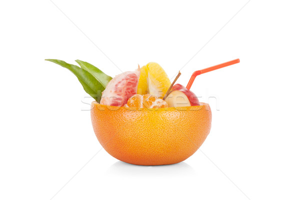 Fruits cocktail orange pamplemousse pomme isolé [[stock_photo]] © Escander81