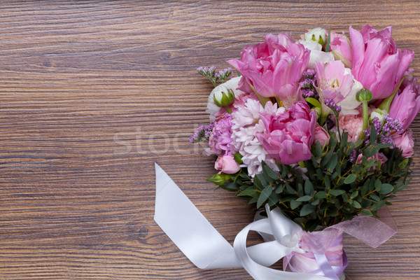Valentin fleurs bois texture rose design [[stock_photo]] © Escander81