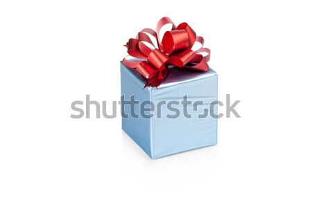 Bleu coffret cadeau isolé blanche boîte [[stock_photo]] © Escander81