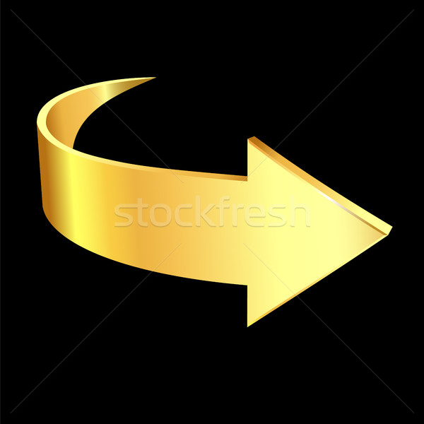 Gold arrow on black background Stock photo © ESSL