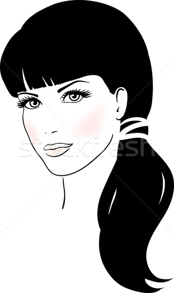 Beautiful Cute Girl Face Vector illustration  Stock photo © ESSL
