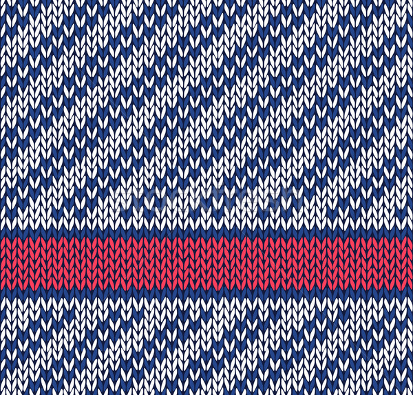 Style Seamless Marine Blue White Red Color Knitted Vector Patter Stock photo © ESSL