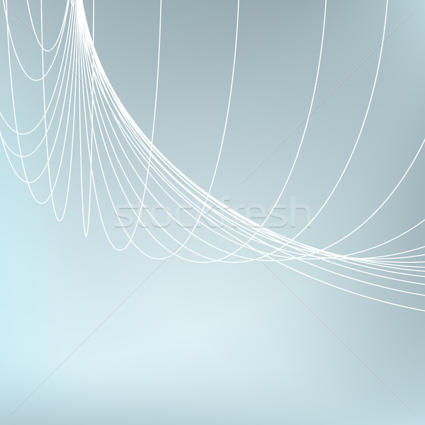 Abstract geometric background. Curves diverging fine lines in perspective Stock photo © ESSL