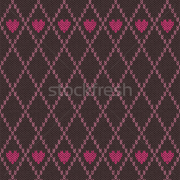 Style Seamless Pink Brown Color Knitted Pattern Stock photo © ESSL