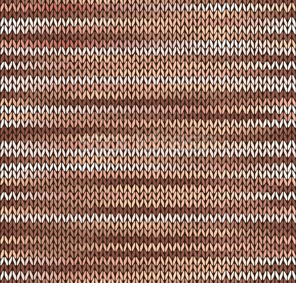 Stock photo: Style Seamless Knitted Pattern. Brown Pink White Color Illustrat