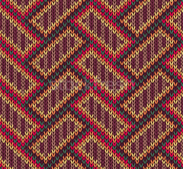 Style Seamless Brown Red Brown Yellow Color Knitted Pattern Stock photo © ESSL