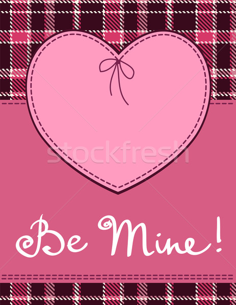 Heart in stitched textile style. Vector pink heart textile label Stock photo © ESSL