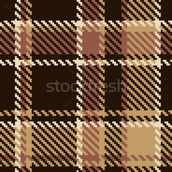 Stock photo: Seamless tartan brown abstract pattern