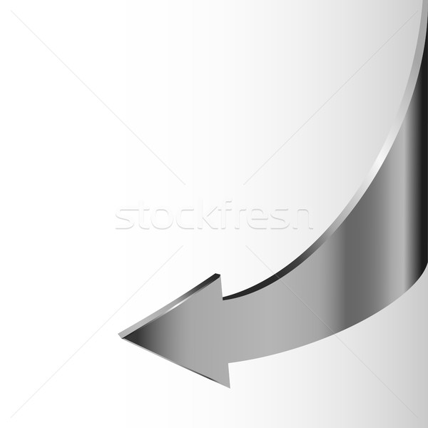 Srebrny metal arrow wstecz biały Zdjęcia stock © ESSL