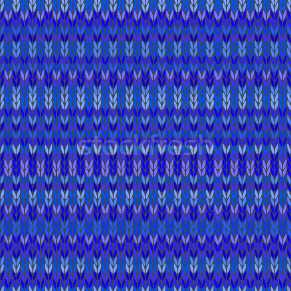 Vector lucru de mana albastru tricotat model Imagine de stoc © ESSL