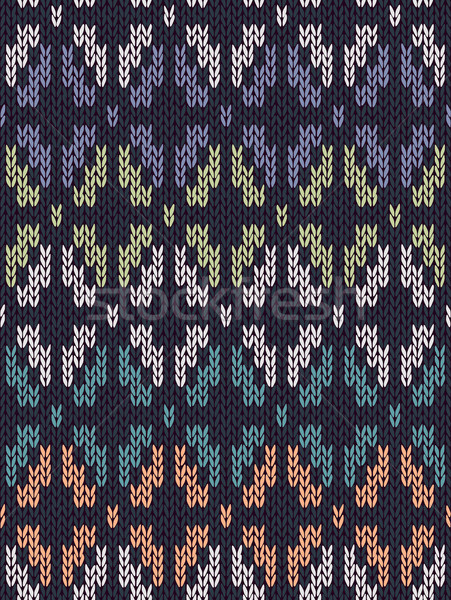 Style Seamless Knitted Pattern. White Blue Green Orange Turquois Stock photo © ESSL