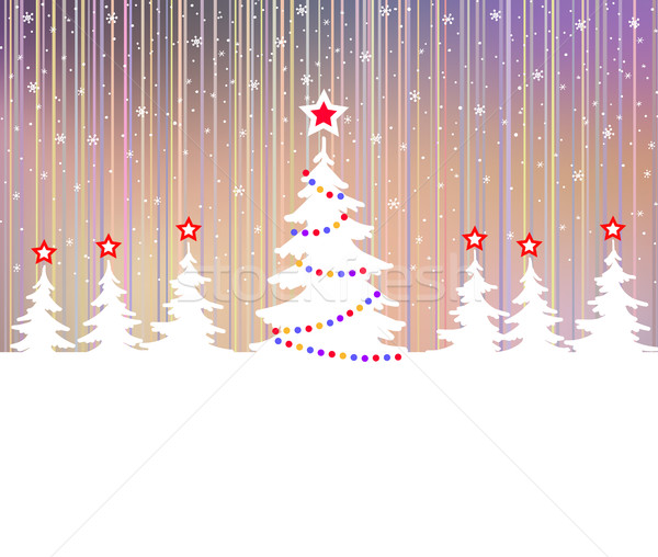 Christmas tree with star and garlands. Polar lights. Stock photo © ESSL
