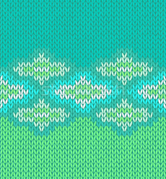 Style seamless green blue white color knitted pattern Stock photo © ESSL