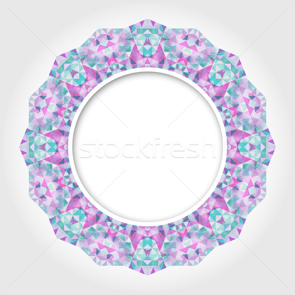 Abstract White Round Frame with Multicolor Pink Emerald Digital  Stock photo © ESSL
